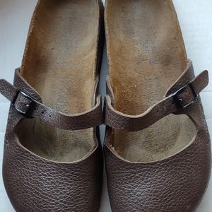 Birkenstocks Birkis Brown Leather Mary Jane Sandel